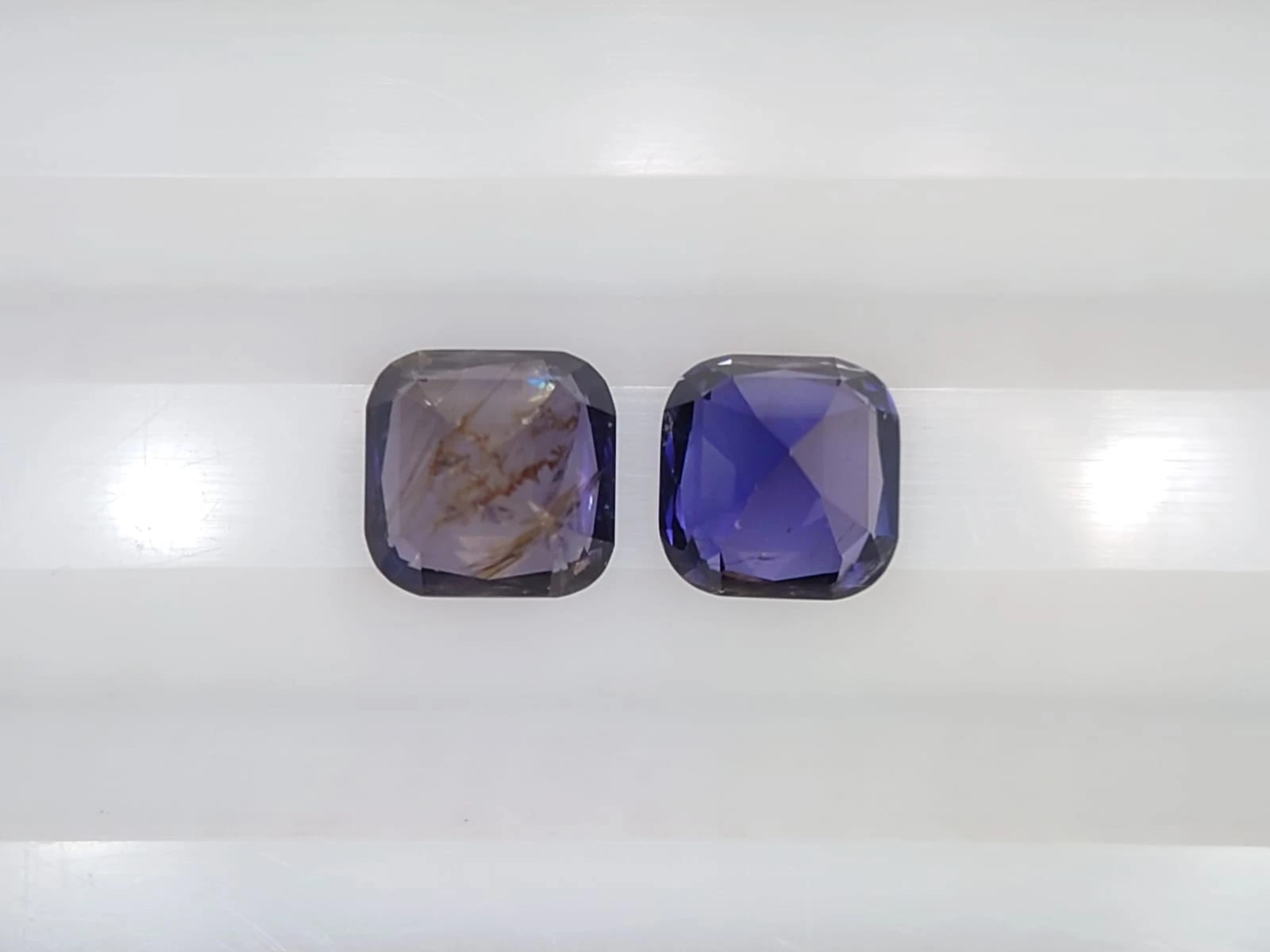 2.1ct Natural  Pair Cushion Faceted Iolite  from Madagascar — view 2